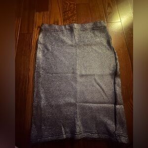 Elegant Silver Pencil Skirt